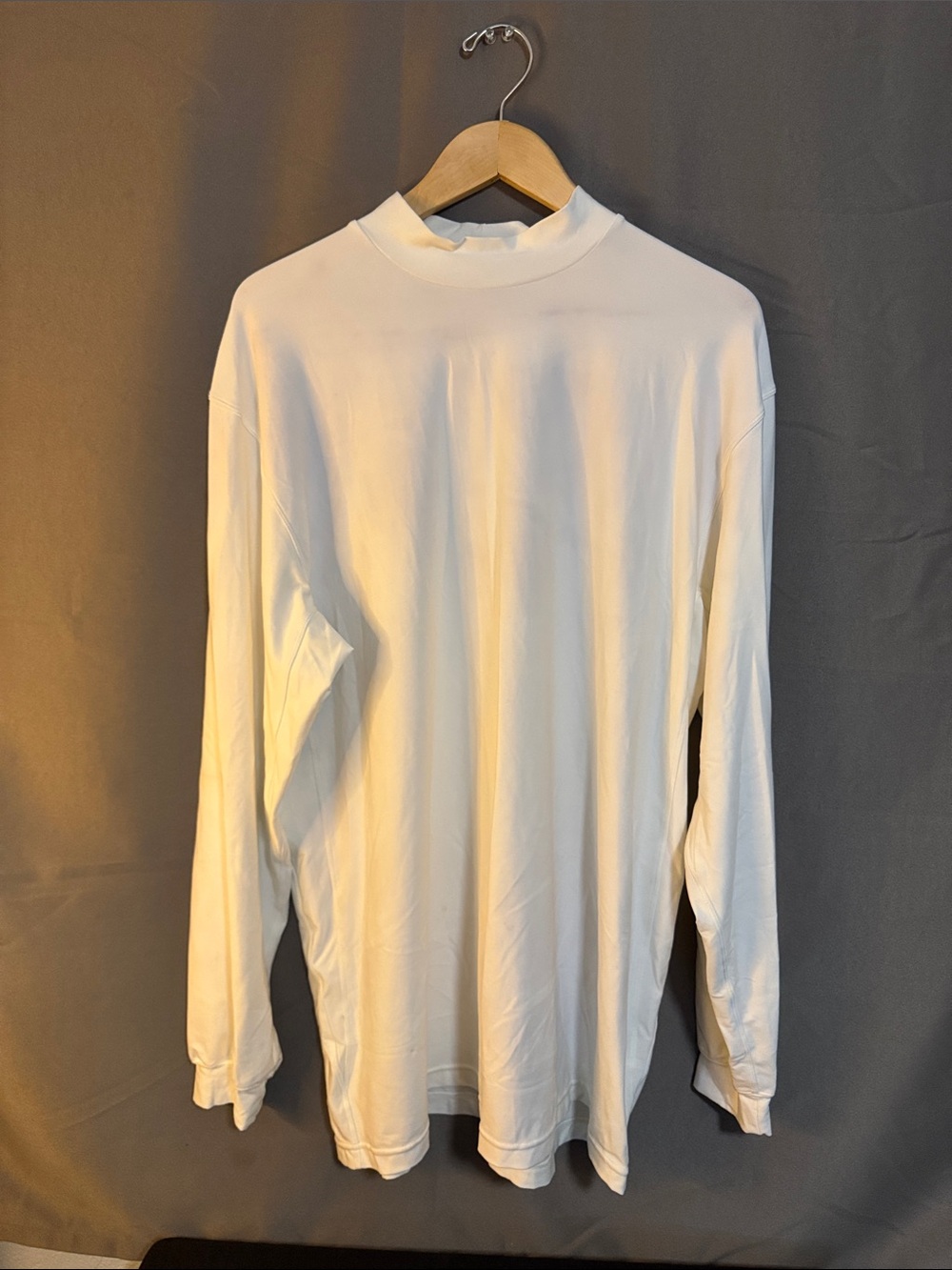 Nike Men's White Long-Sleeve Dri-Fit Mock Neck Tee